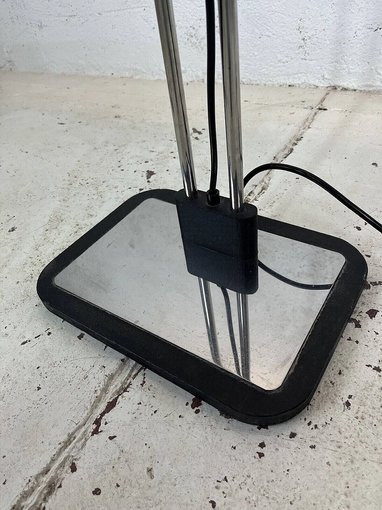 Steel and black varnished metal adjustable floor lamp, 1980s 4