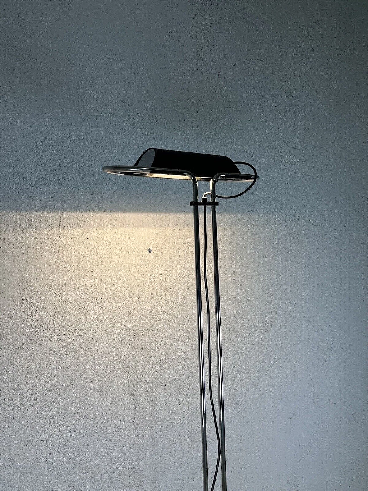 Steel and black varnished metal adjustable floor lamp, 1980s 6