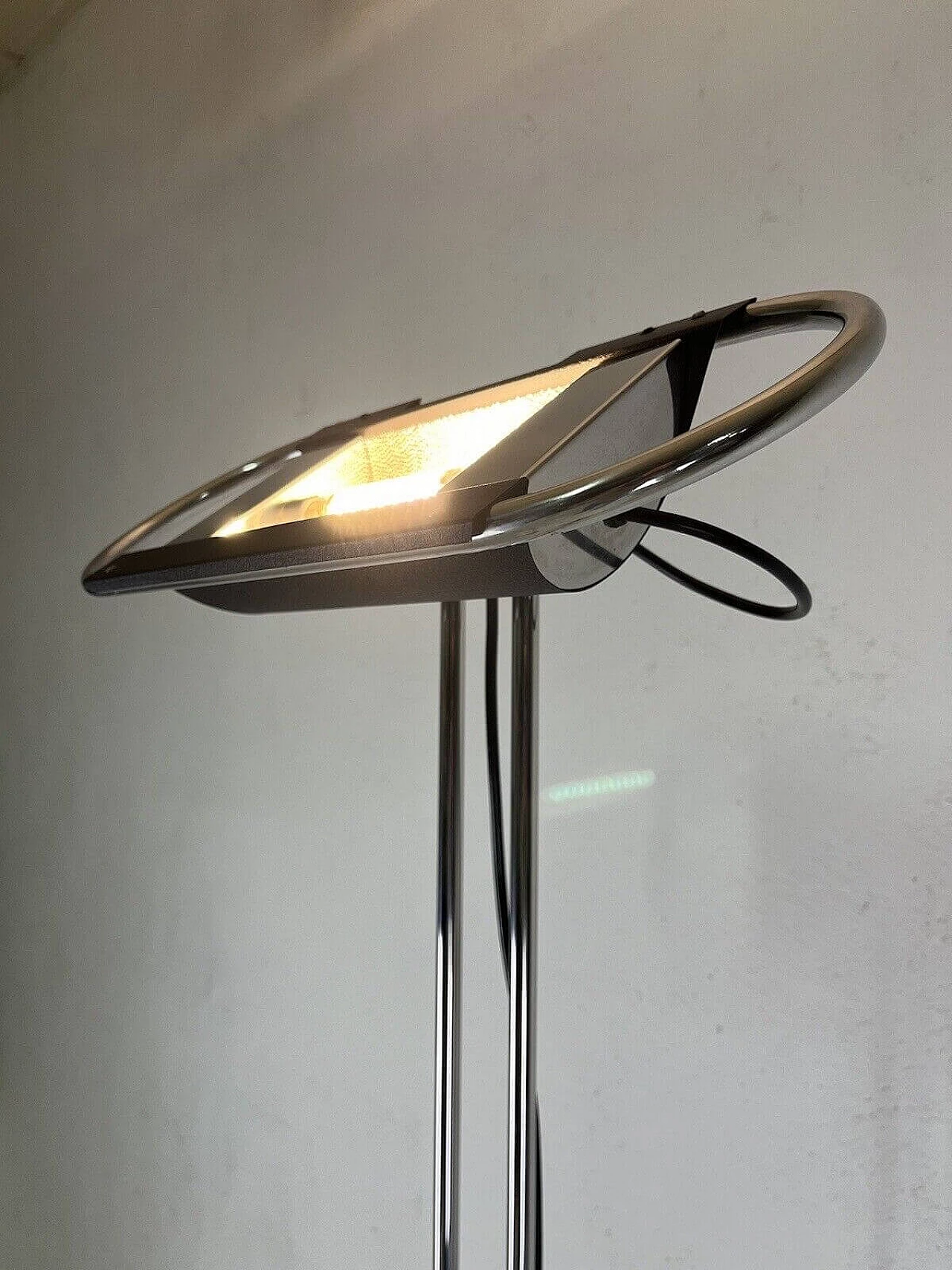 Steel and black varnished metal adjustable floor lamp, 1980s 8