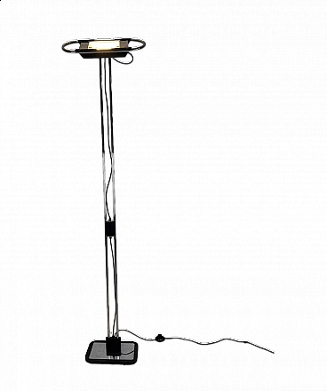 Steel and black varnished metal adjustable floor lamp, 1980s