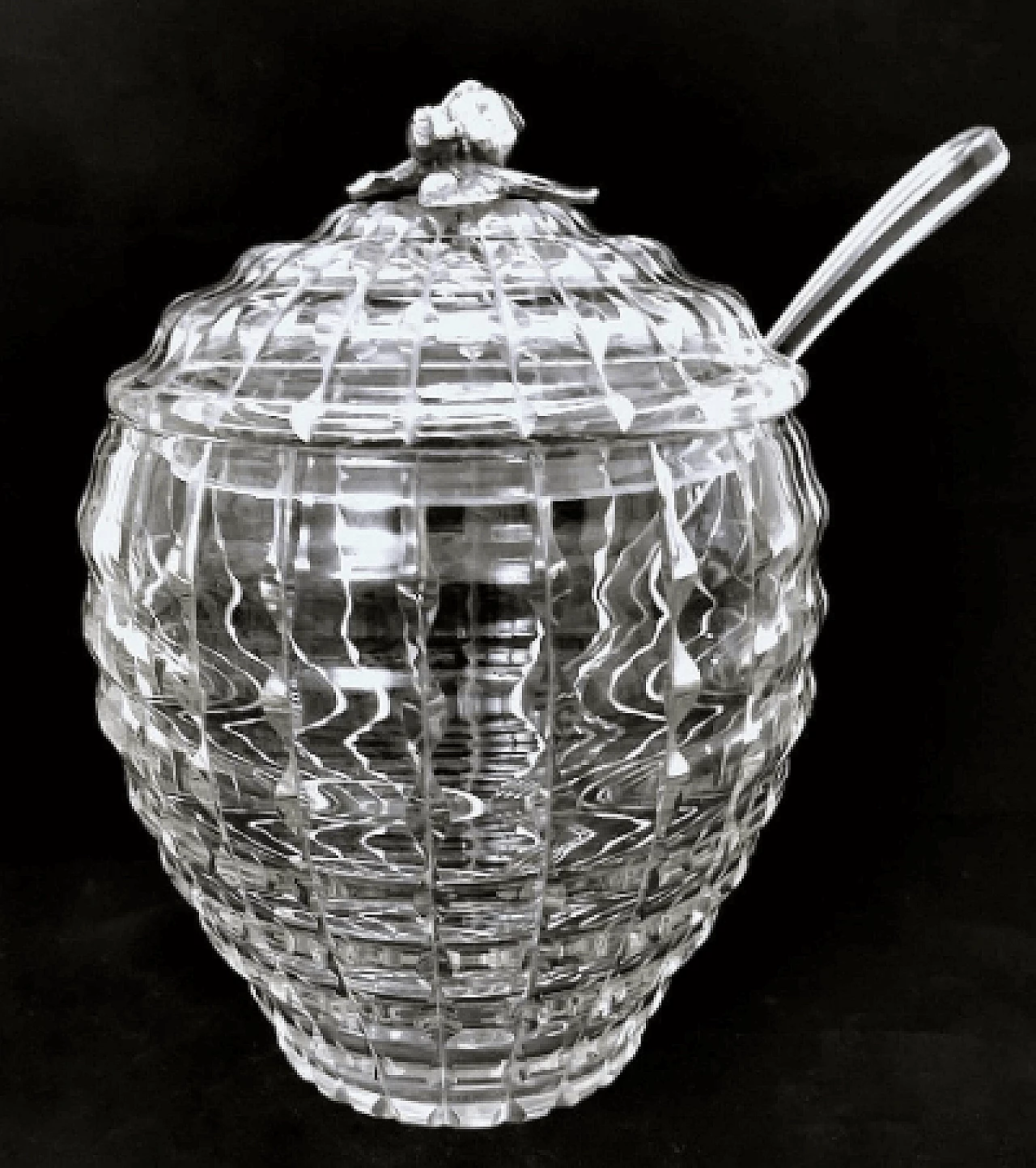 Crystal punch bowl with ladle, 1960s 2