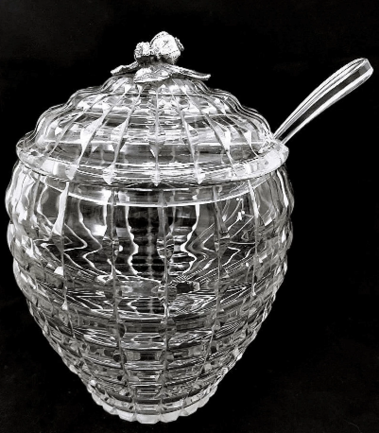 Crystal punch bowl with ladle, 1960s 3