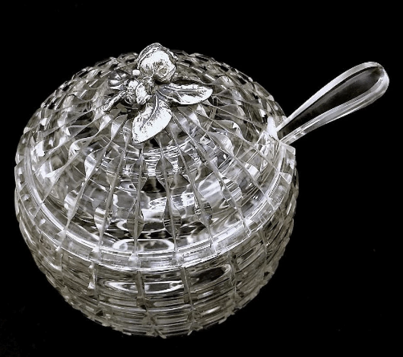 Crystal punch bowl with ladle, 1960s 4