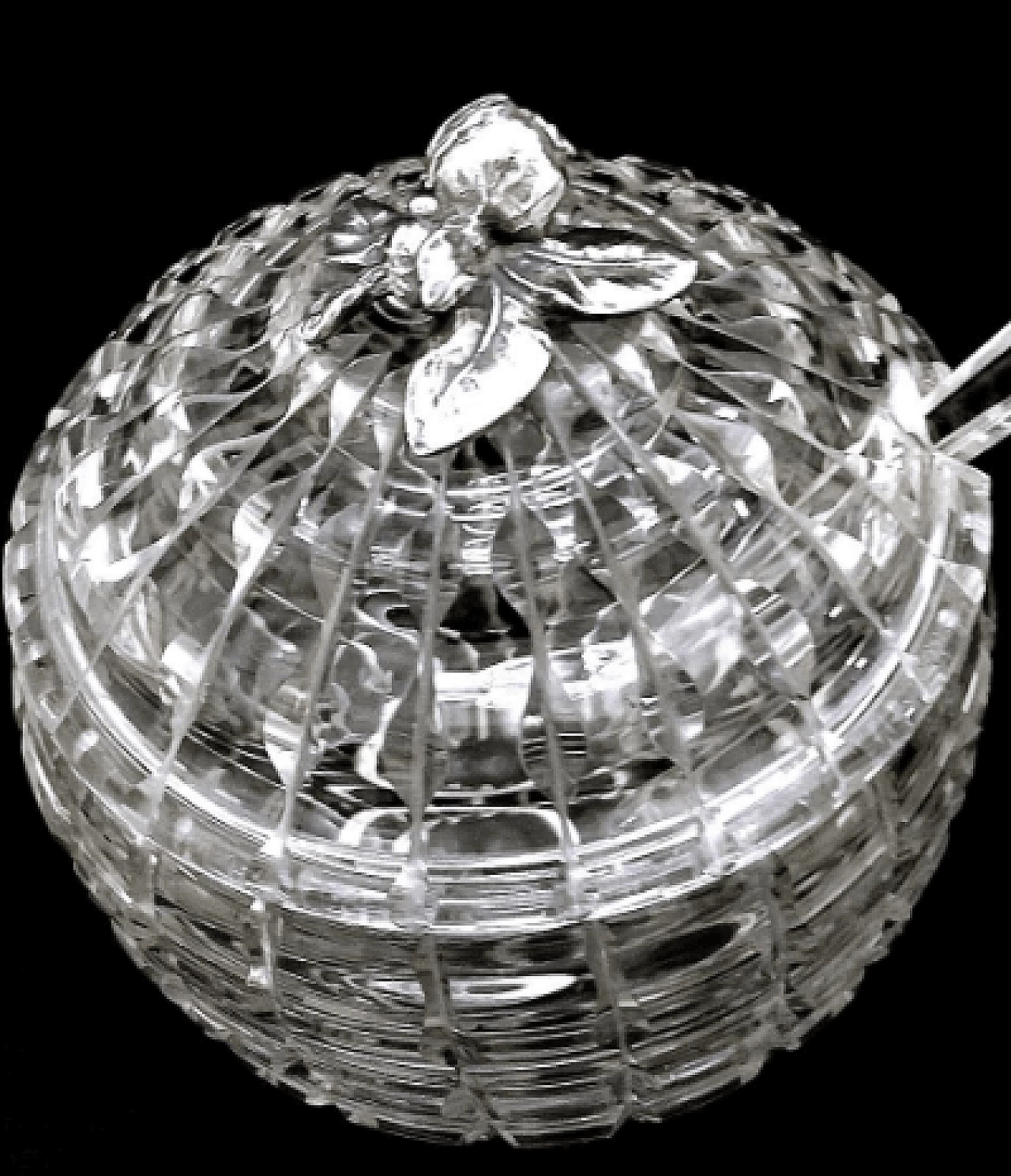 Crystal punch bowl with ladle, 1960s 5