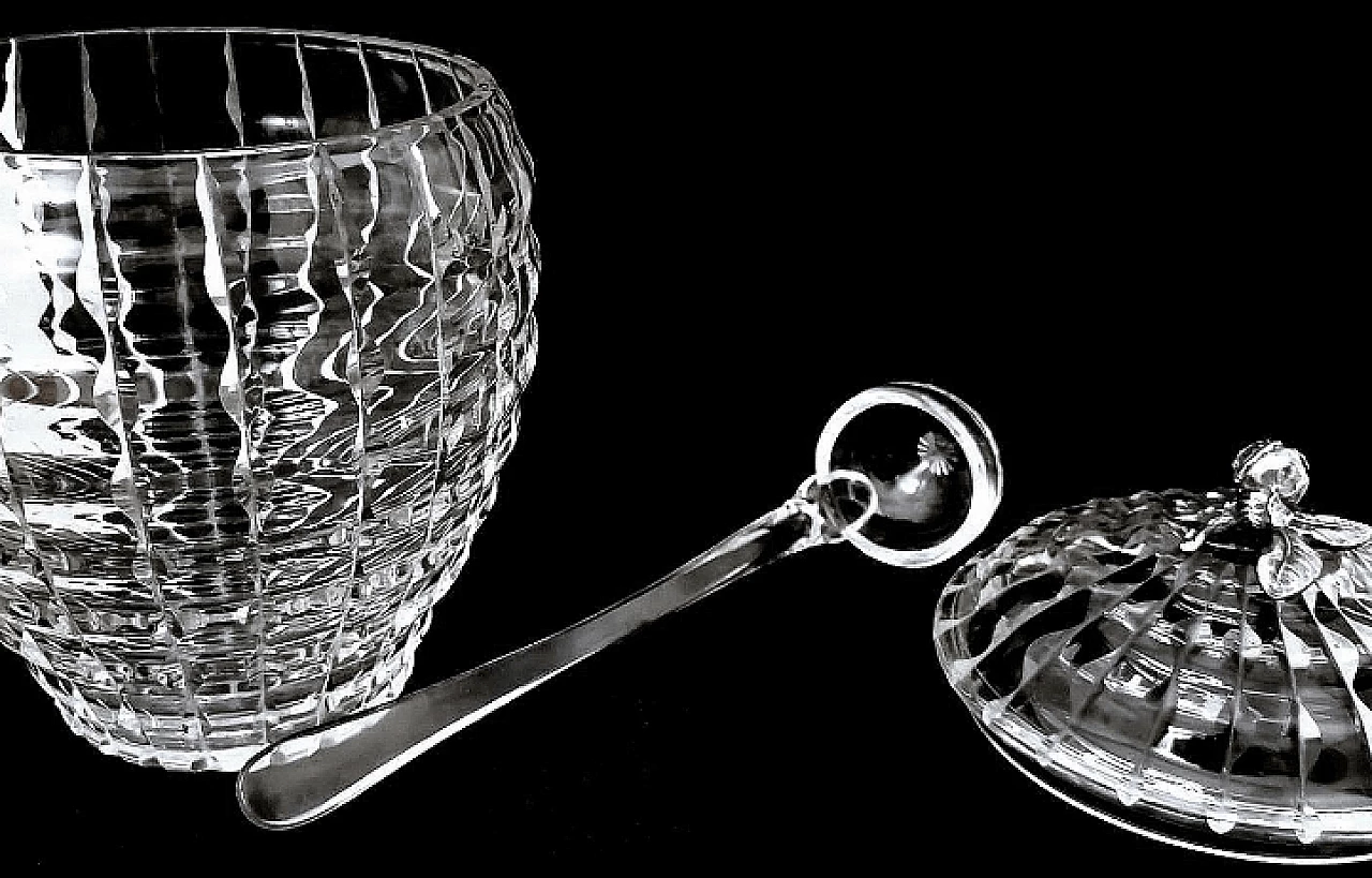 Crystal punch bowl with ladle, 1960s 7