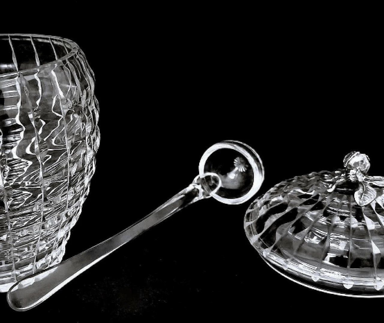 Crystal punch bowl with ladle, 1960s 8