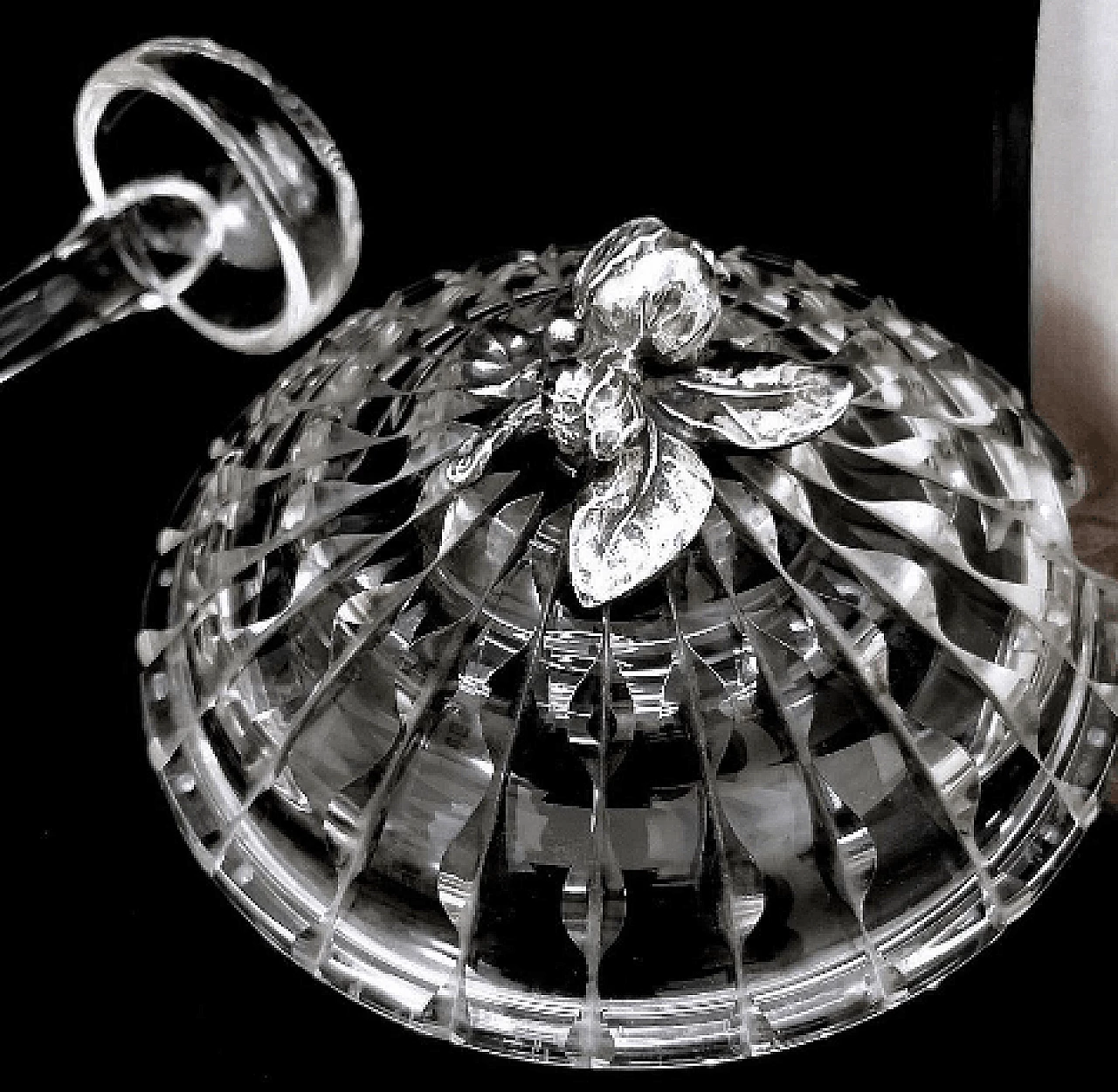 Crystal punch bowl with ladle, 1960s 9