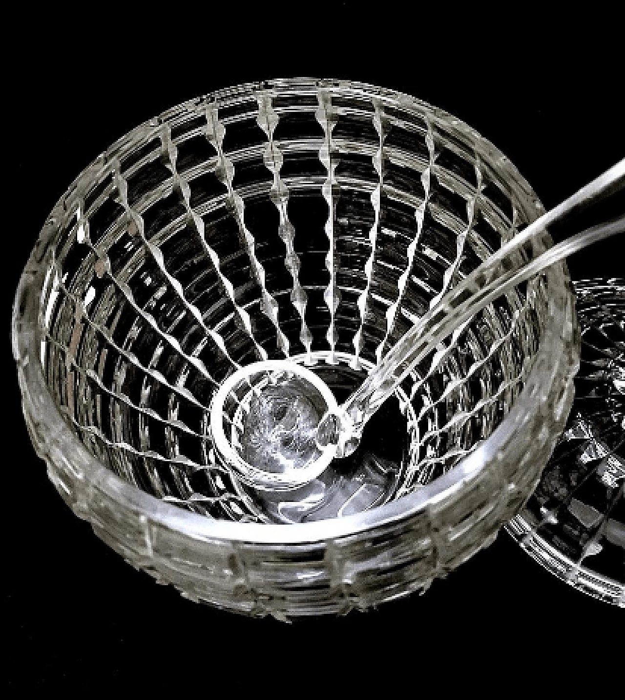 Crystal punch bowl with ladle, 1960s 10