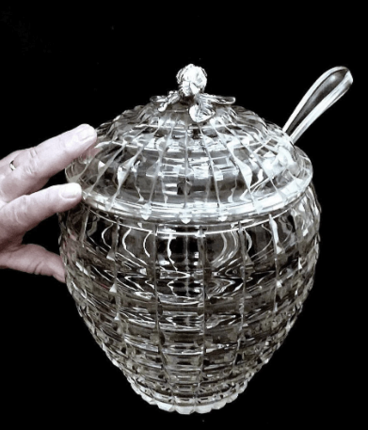 Crystal punch bowl with ladle, 1960s 17