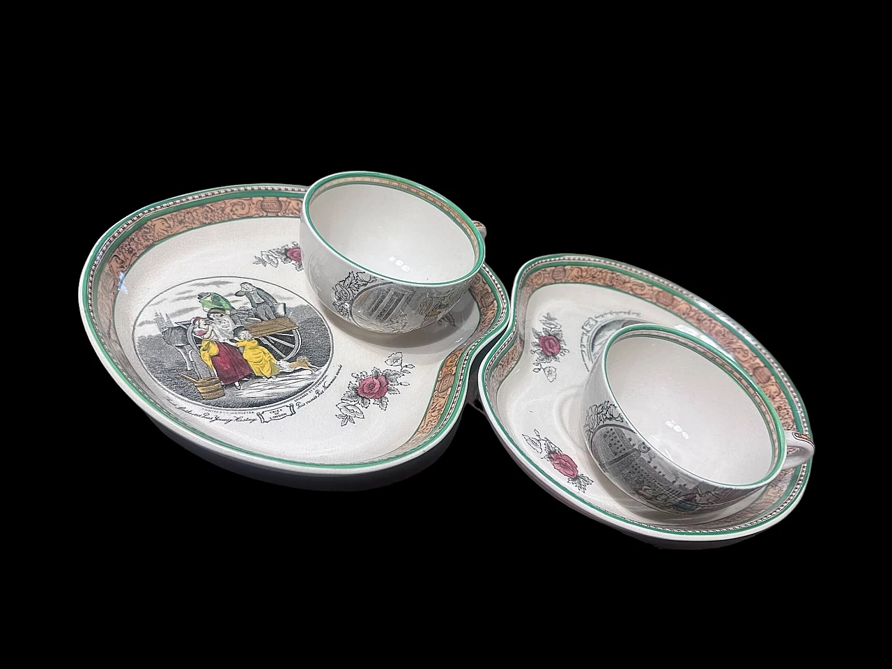 Pair of tea cups with biscuit saucers, 1960s 1