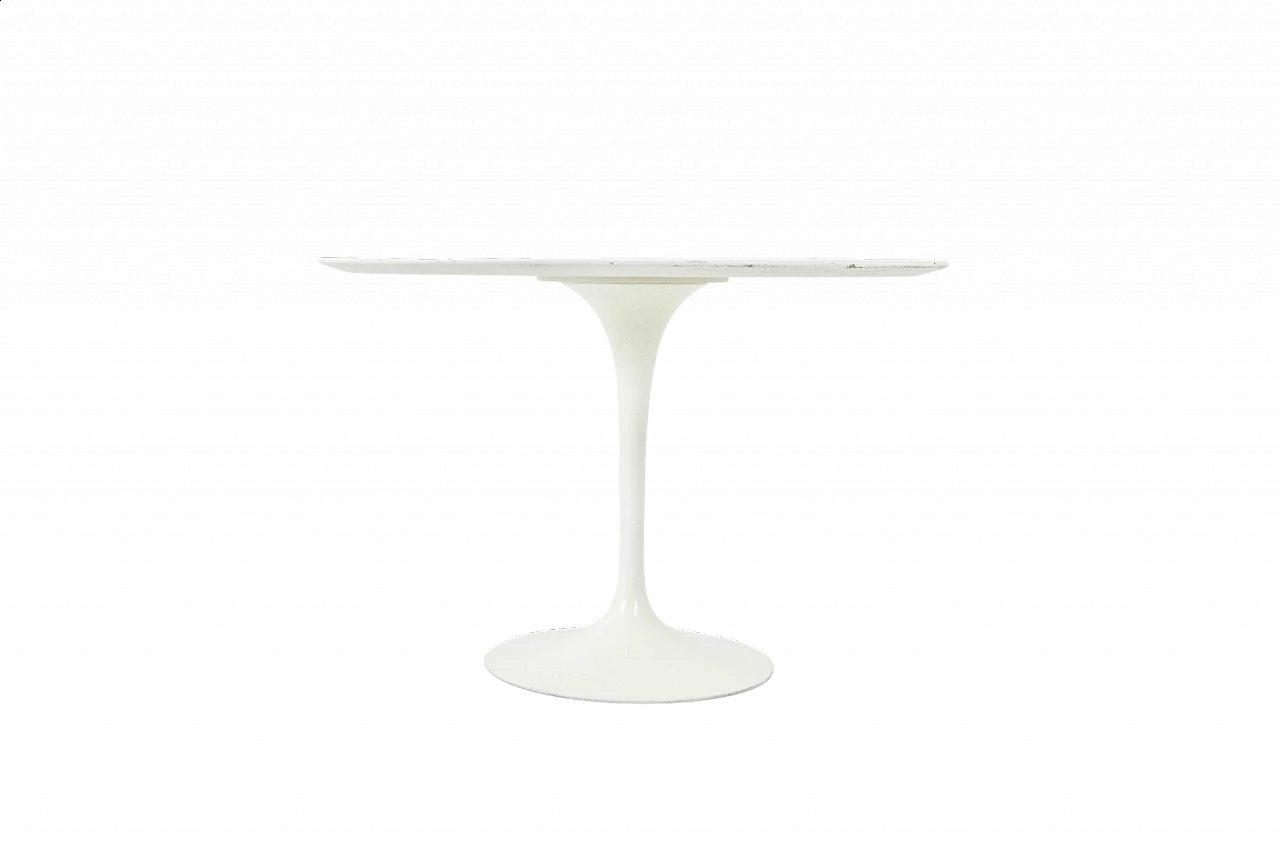 Tavolo tondo in formica bianco di Eero Saarinen per Knoll International, anni '60 9