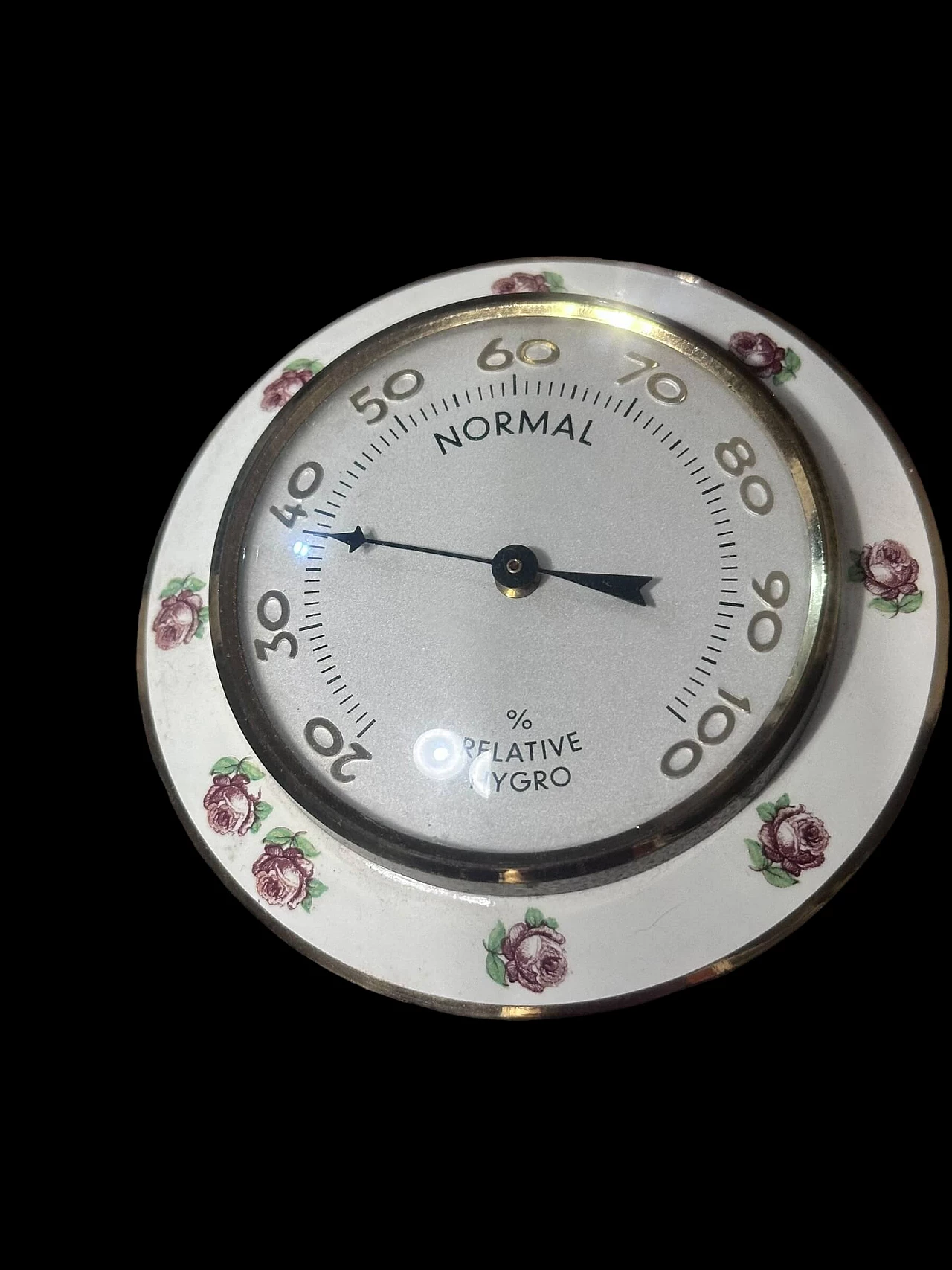 Desk barometer with floral decoration, 1960s 1