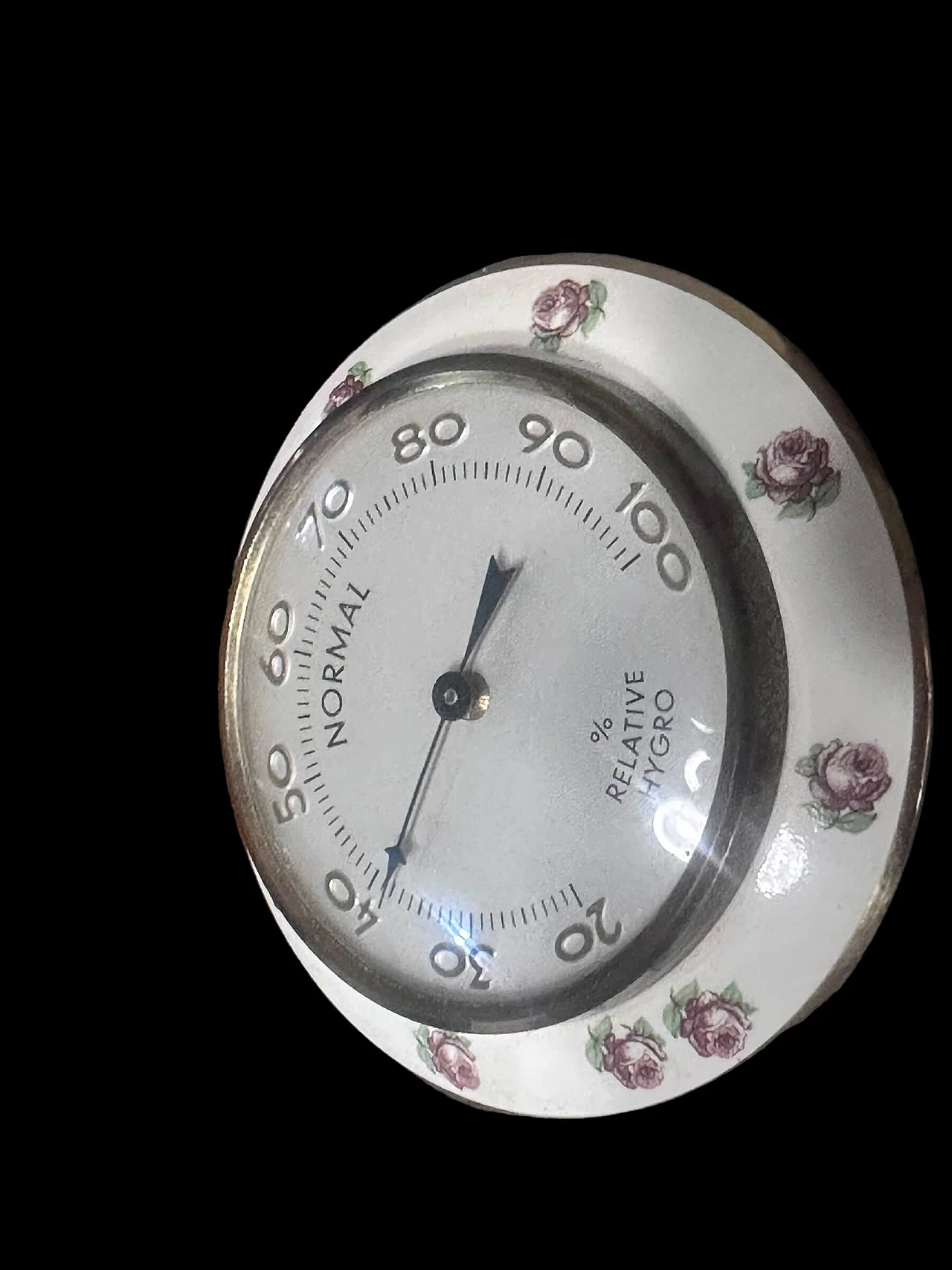 Desk barometer with floral decoration, 1960s 4