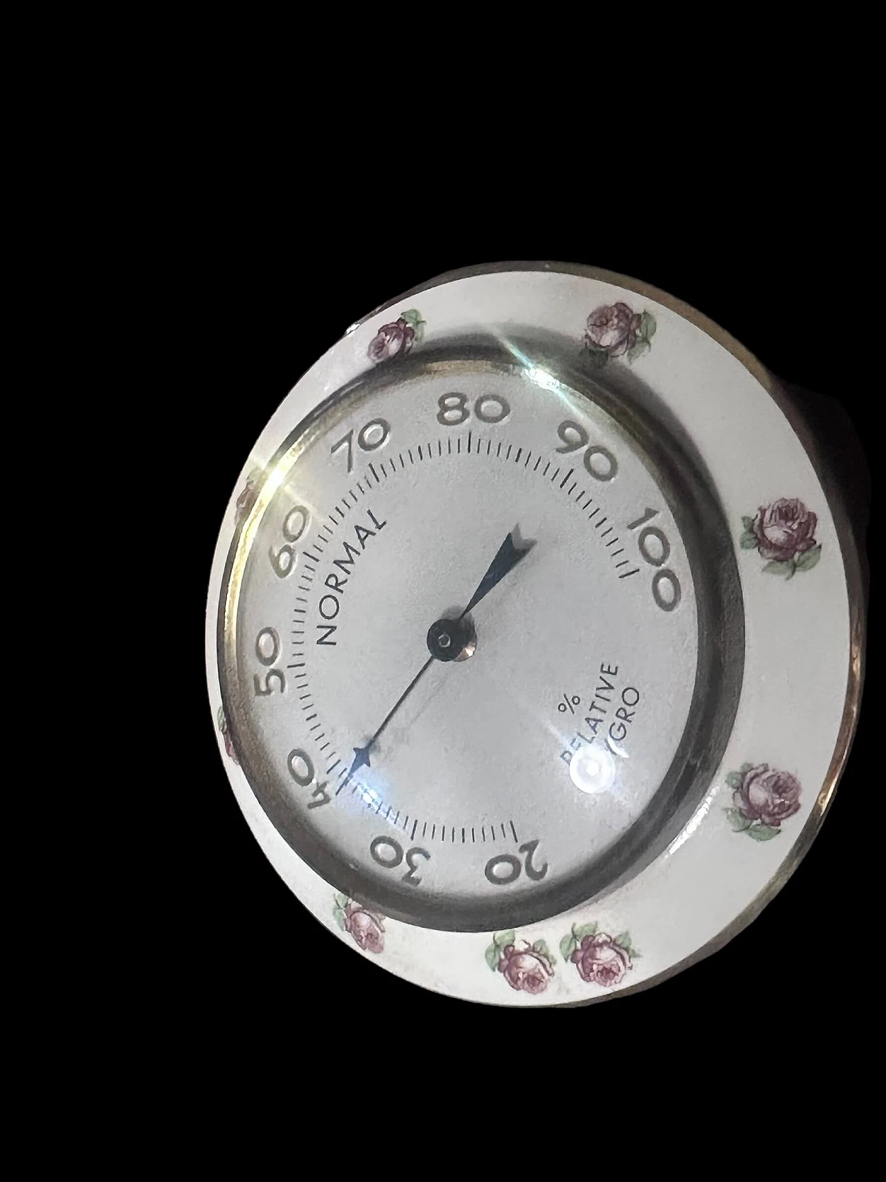 Desk barometer with floral decoration, 1960s 5