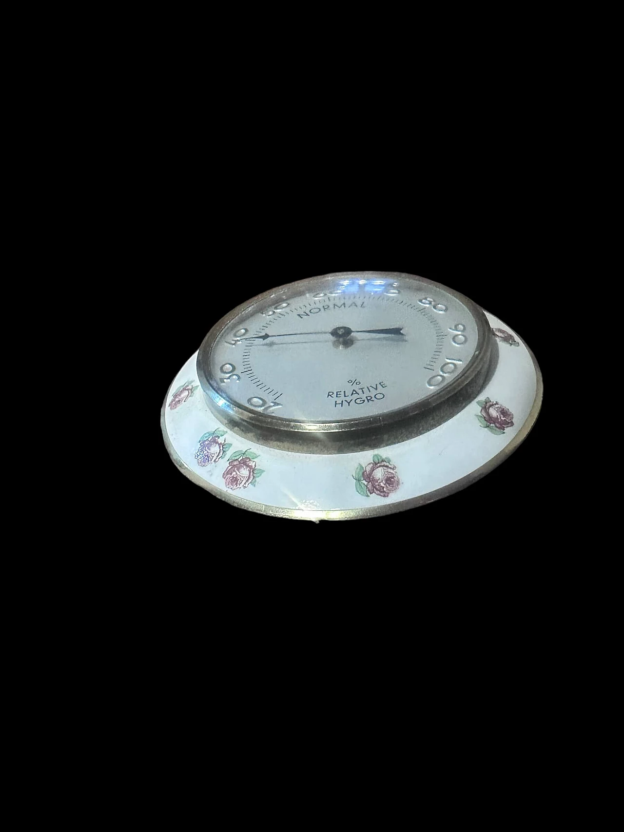 Desk barometer with floral decoration, 1960s 7