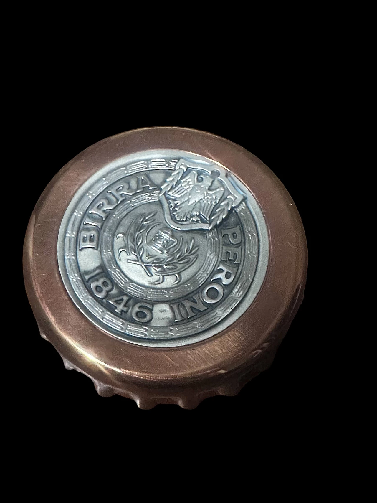 Copper and silver Birra Peroni bottle opener 3