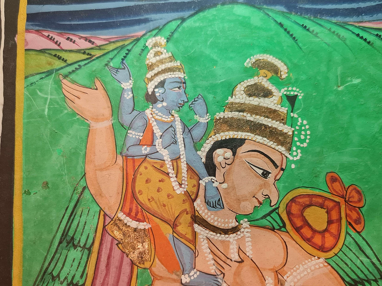 Indian deity, gouache painting on paper, last quarter of the 19th century 7