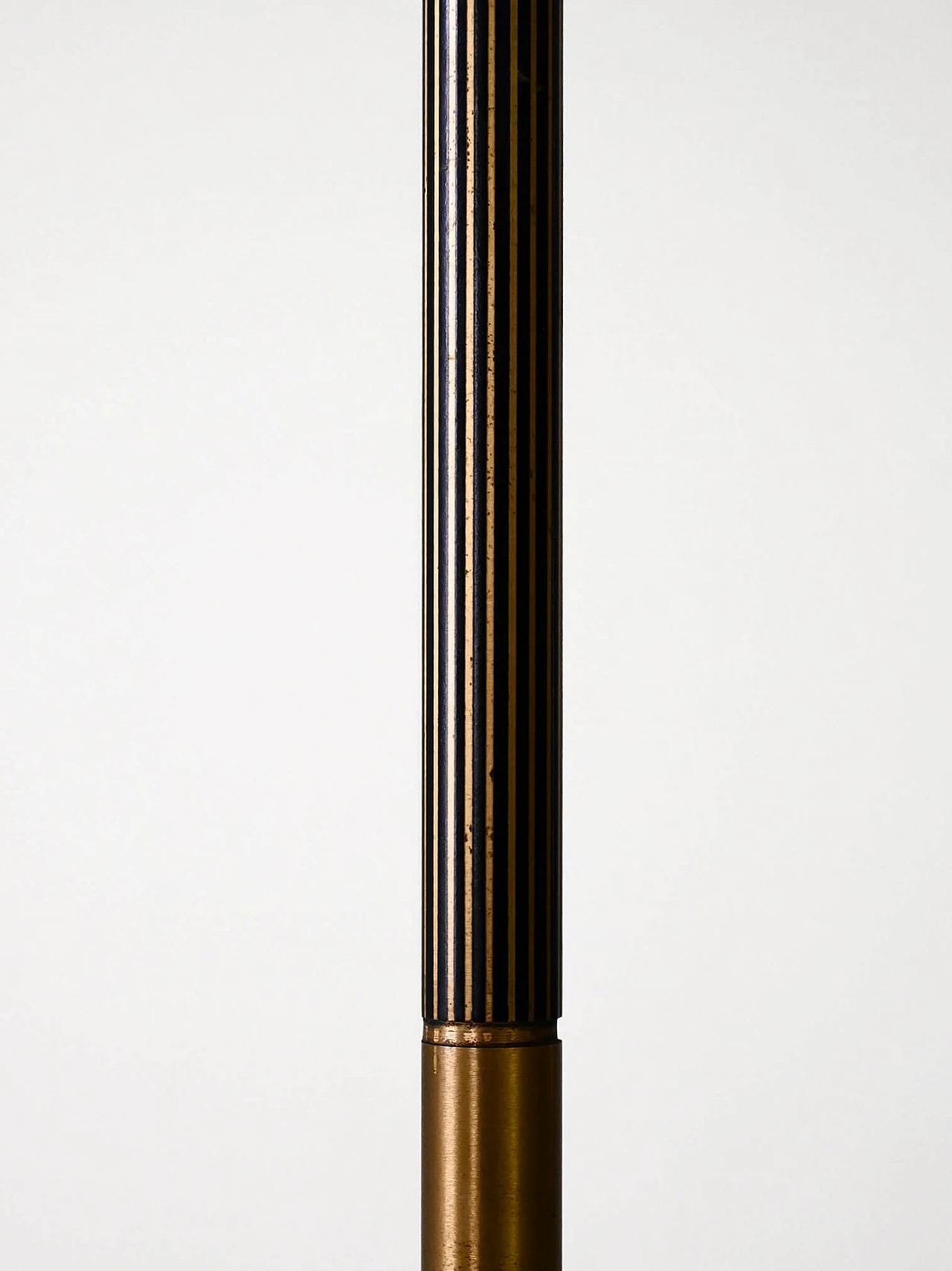 Scandinavian three-light metal, wood and fabric floor lamp, 1960s 10