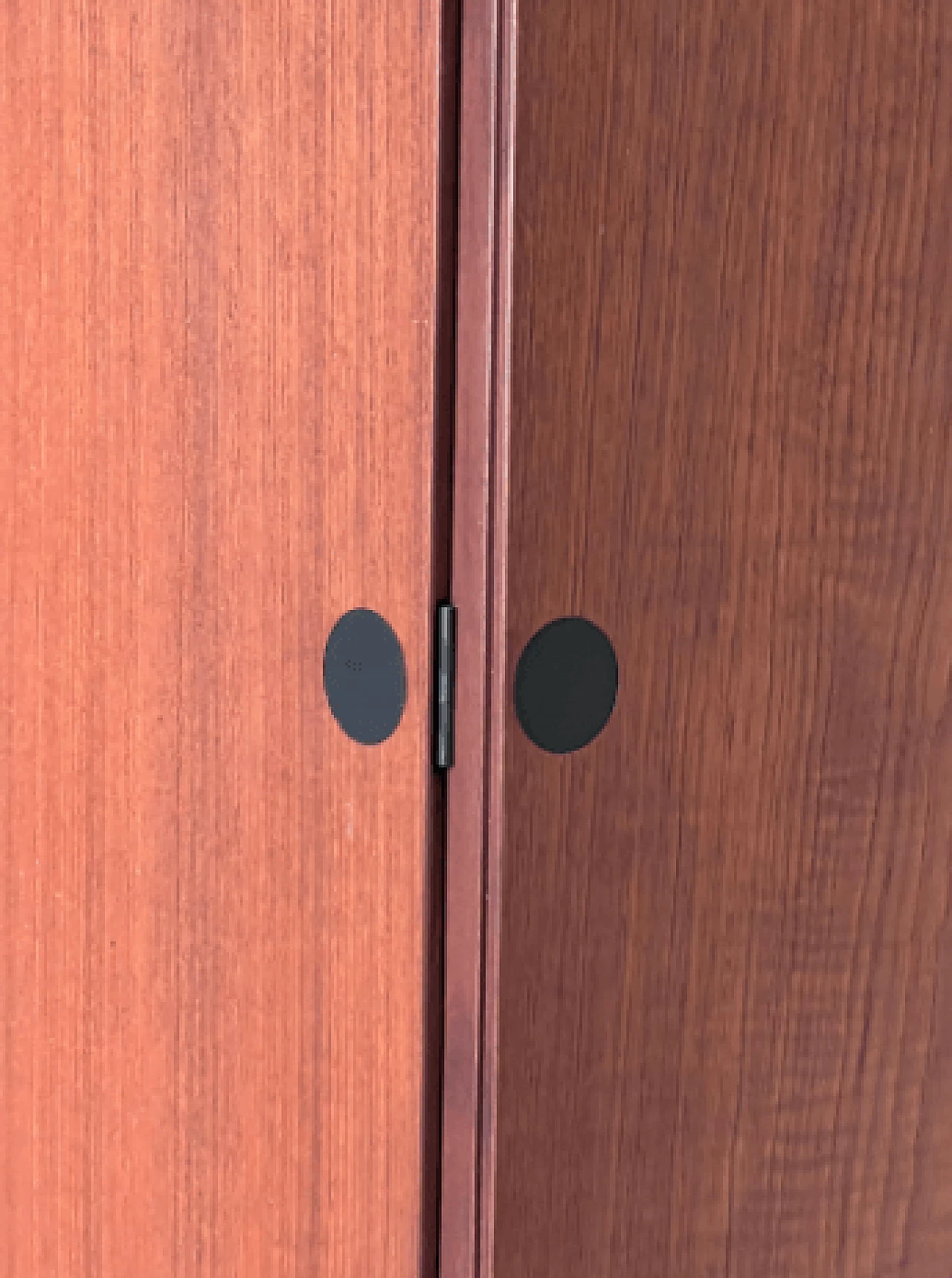 Walnut modular wardrobe with black details, 1970s 5