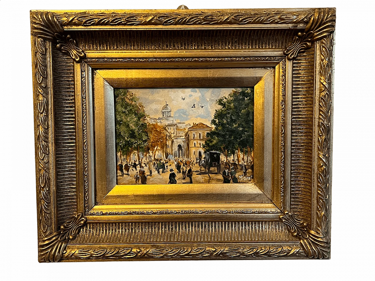 Turri, city view, oil painting on panel 8