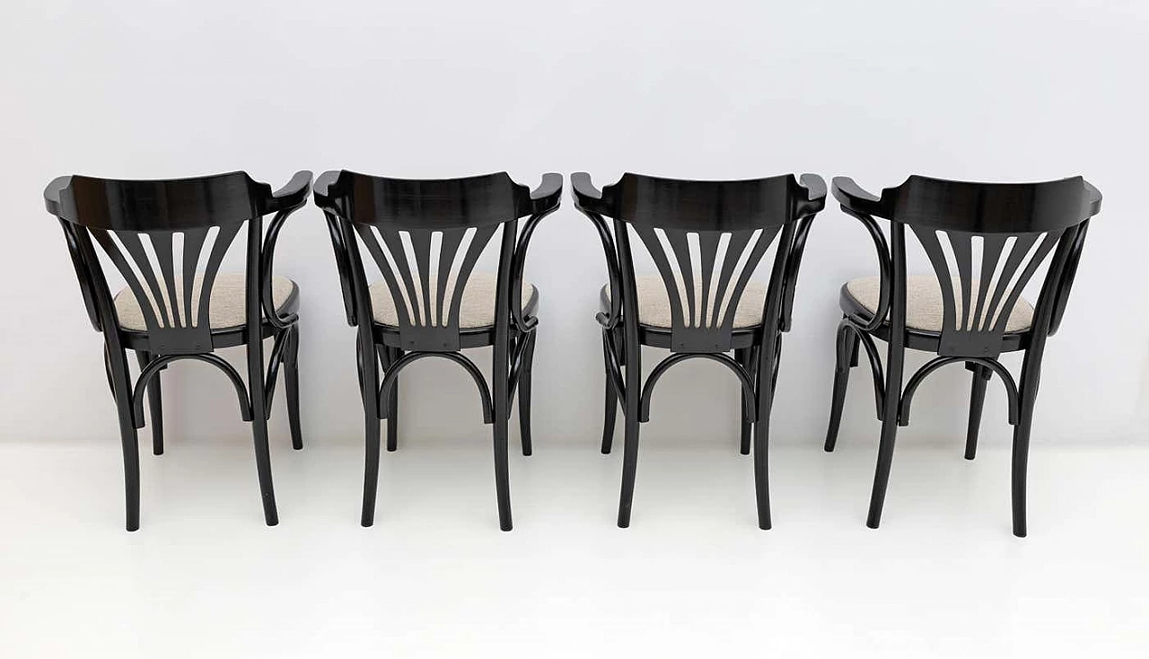 4 Bistro ebonized beech chairs, 1970s 5