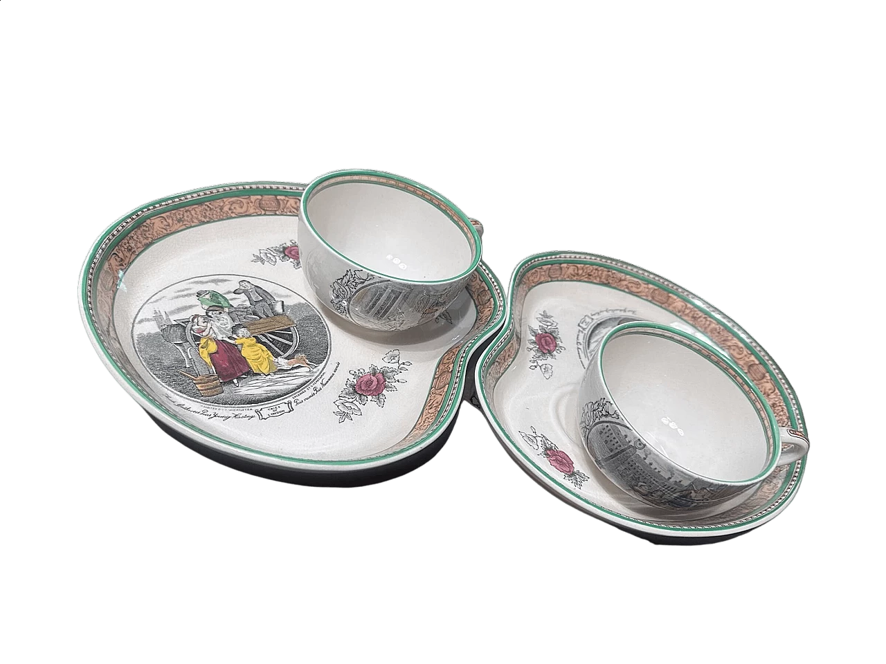 Pair of tea cups with biscuit saucers, 1960s 12