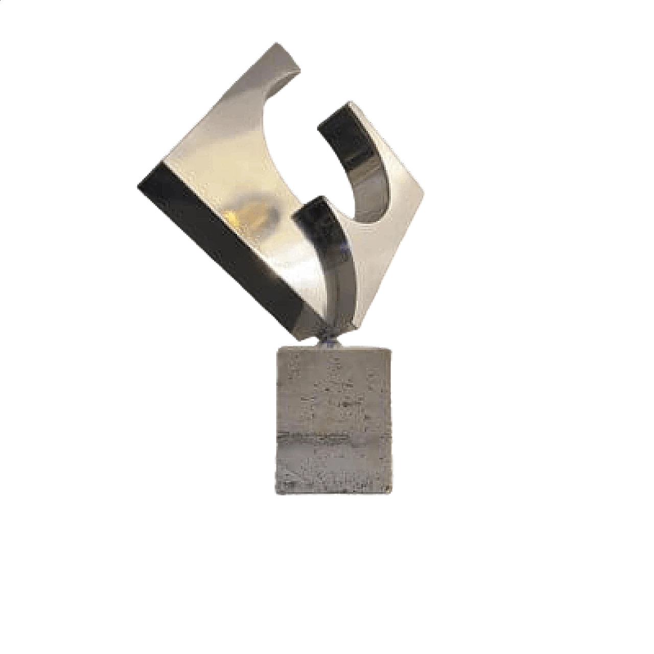 Steel and travertine sculpture by Carmelo Cappello, 1970s 5