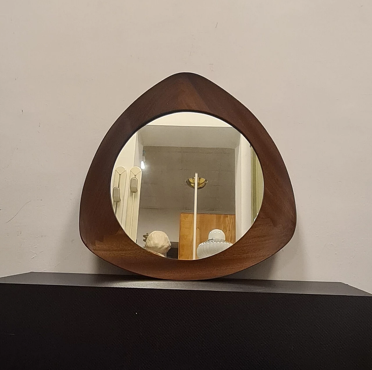 Oscar teak mirror by Campo & Graffi for Home Torino, 1958 1