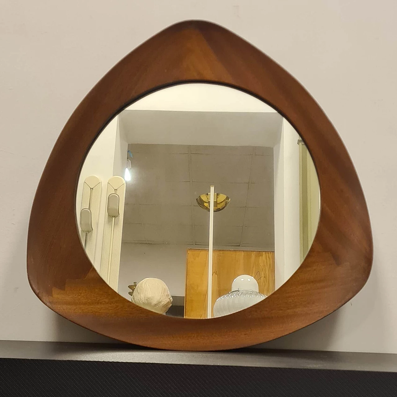 Oscar teak mirror by Campo & Graffi for Home Torino, 1958 2