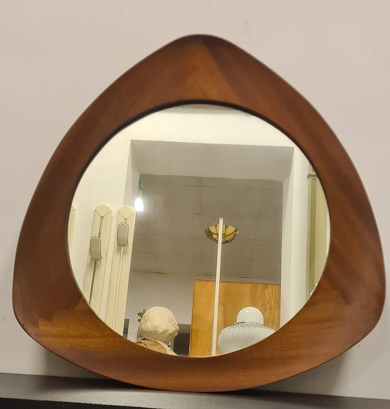 Oscar teak mirror by Campo & Graffi for Home Torino, 1958 3