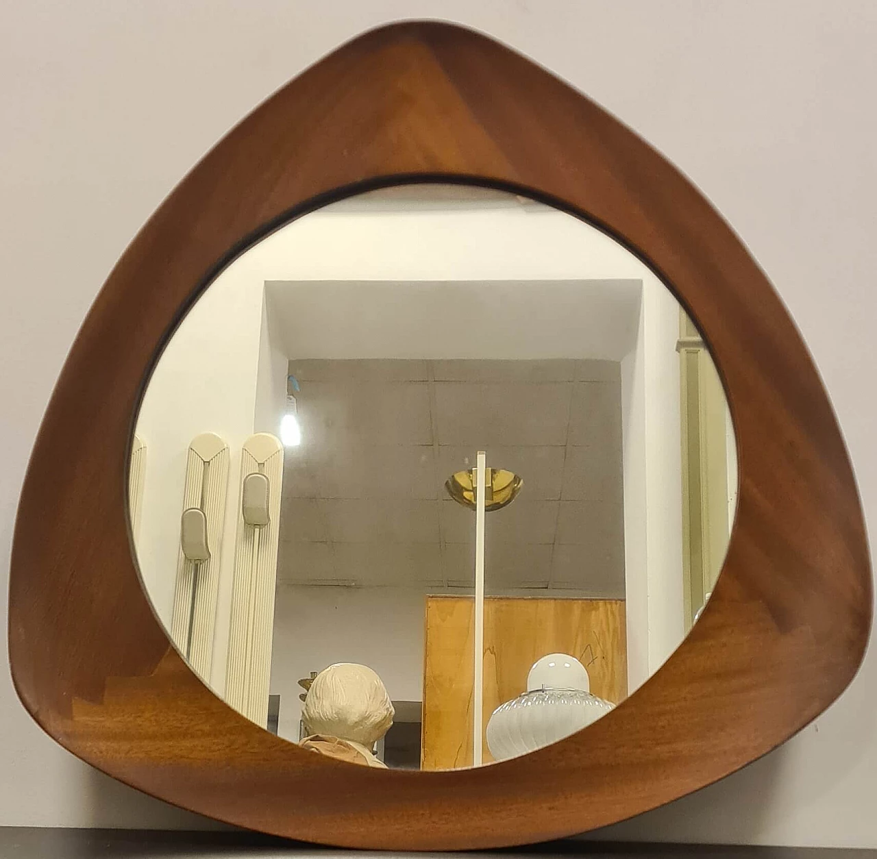 Oscar teak mirror by Campo & Graffi for Home Torino, 1958 4