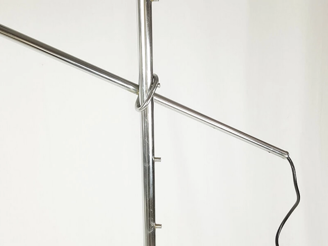 Chrome-plated metal floor lamp with marble base, 1960s 9