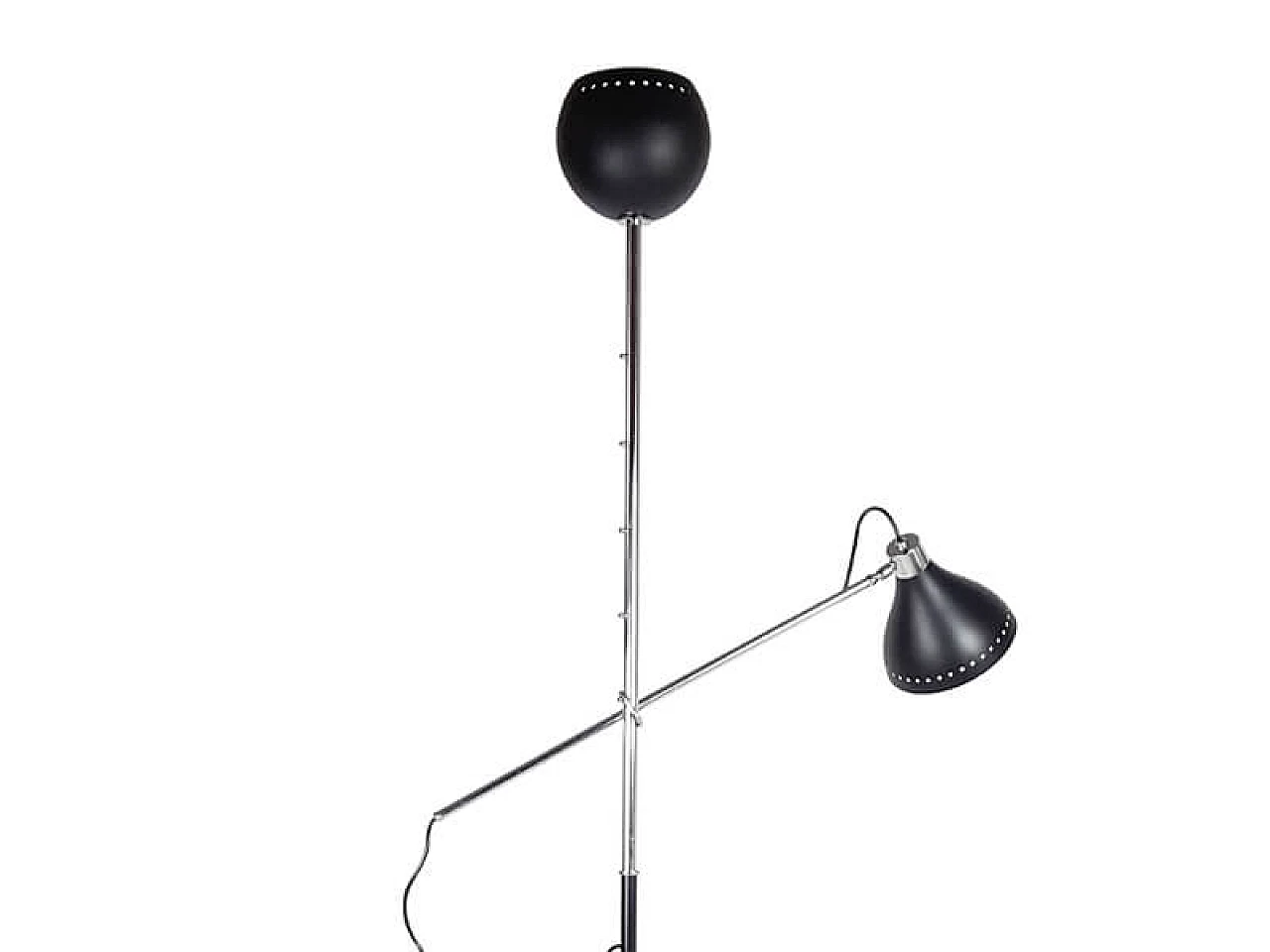 Chrome-plated metal floor lamp with marble base, 1960s 13