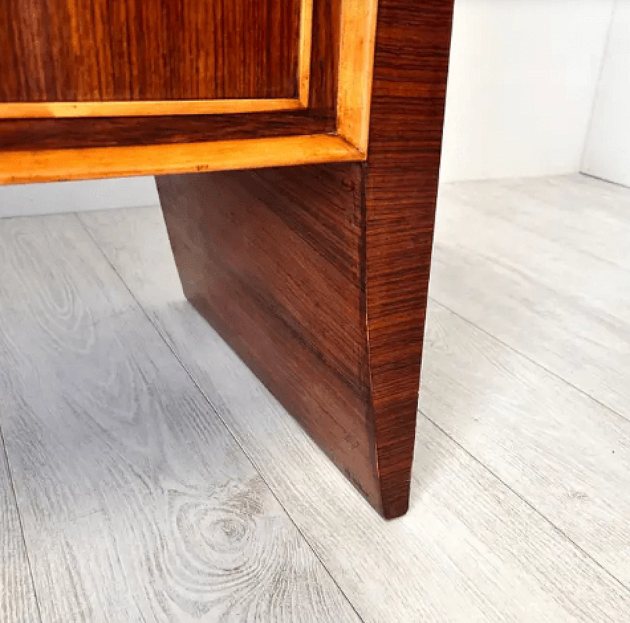 Wood and brass storage cabinet by Paolo Buffa, 1950s 13