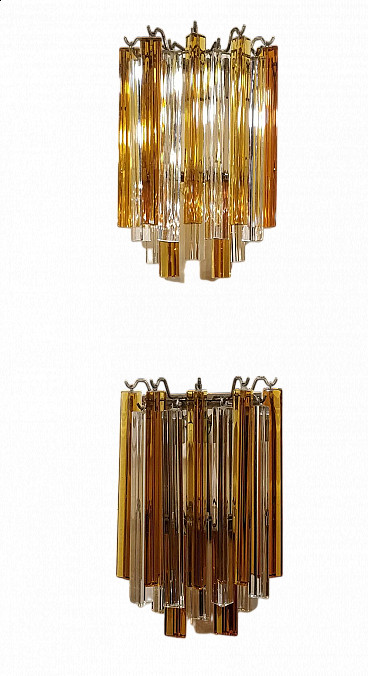 Lampada applique in ottone cromato da parete vetro trasparente – Marcos Roma