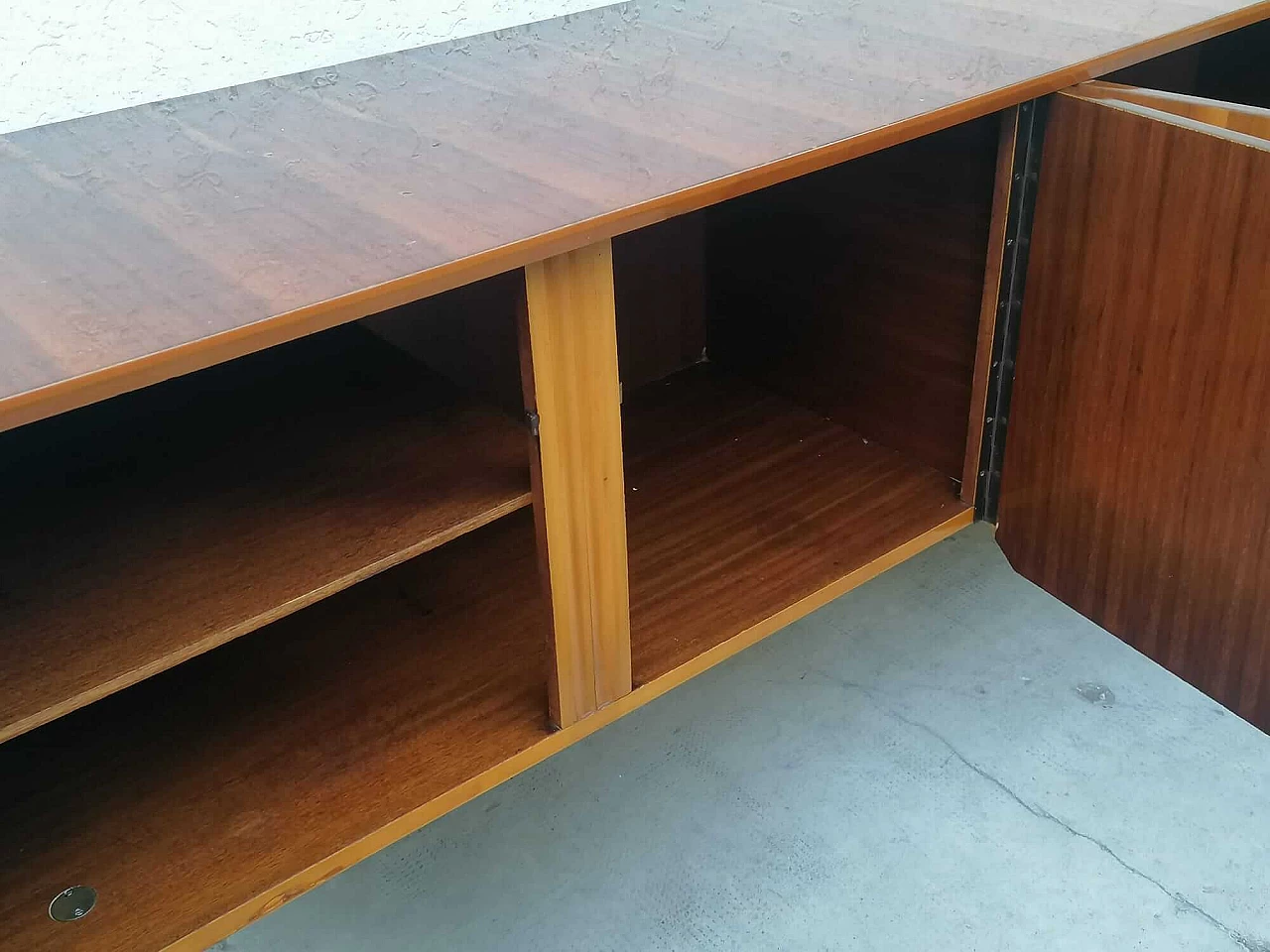 Credenza in legno con intarsi, anni '50 6