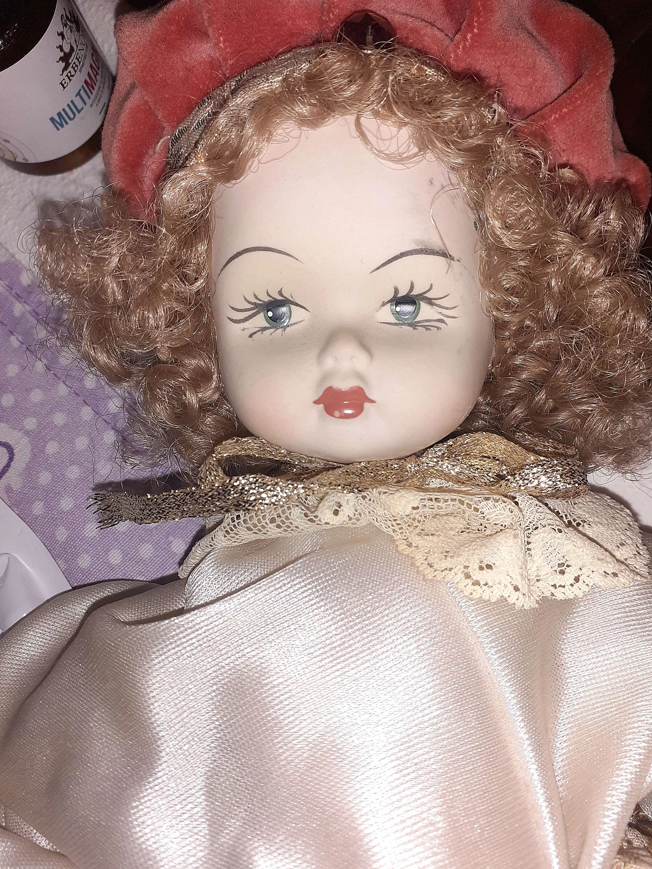 Capodimonte ceramic and fabric doll, 1980s 2