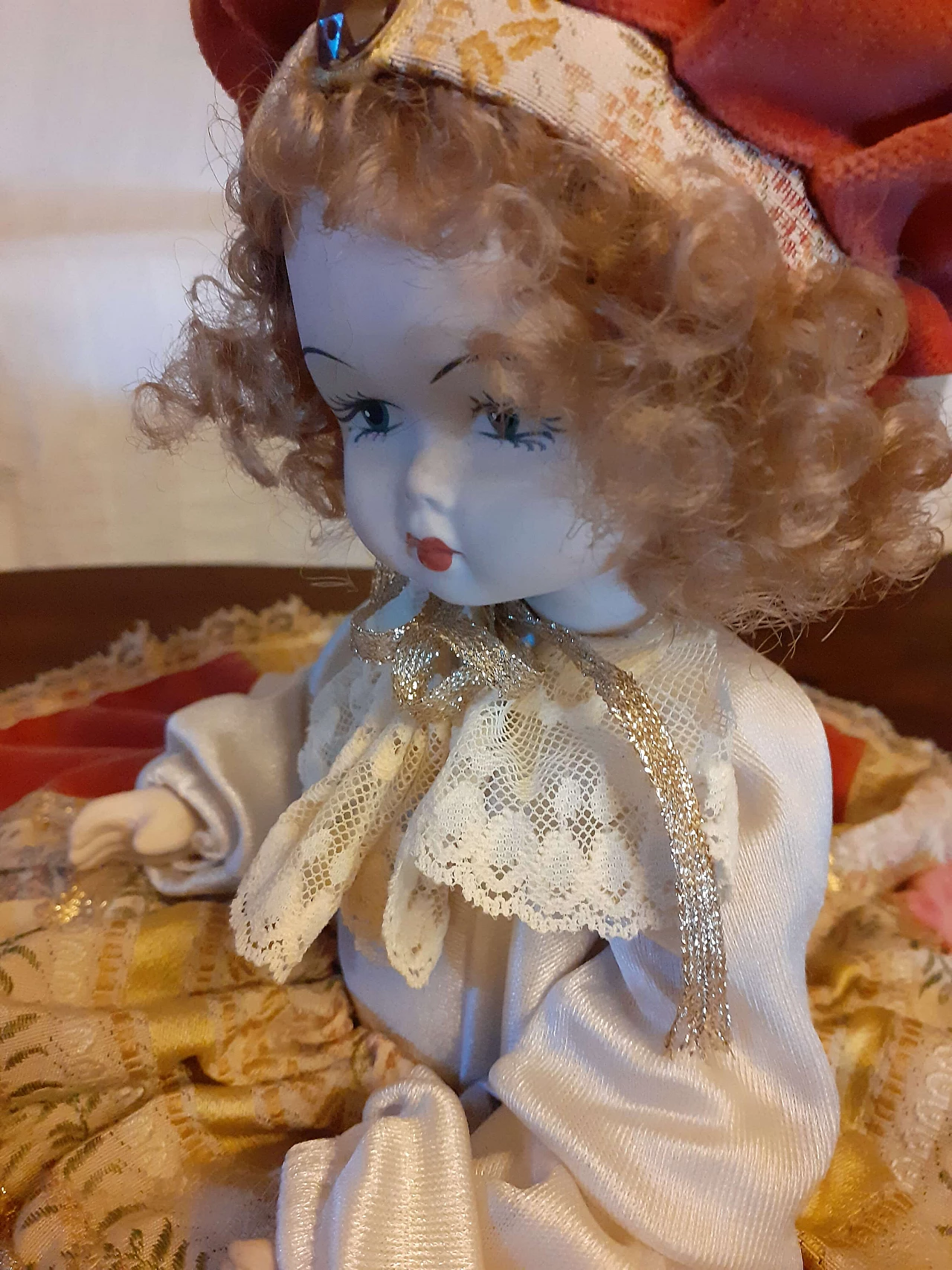 Capodimonte ceramic and fabric doll 1980s intOndo