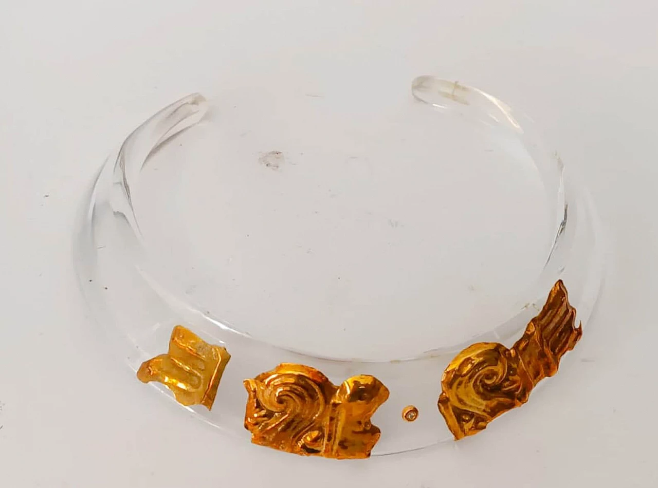 Collana girocollo in lucite e placche in oro 750 di La squadra Mancadori, anni '70 5