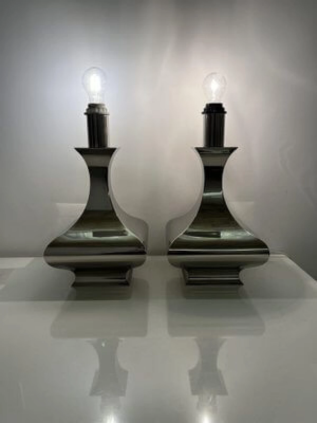 Pair of table lamps attributed to Maria Pergay, 1970s 5