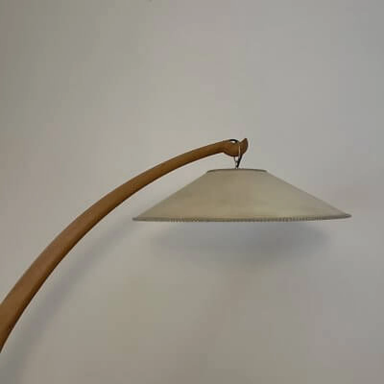 Bent beech and parchment arched floor lamp, 1950s 5