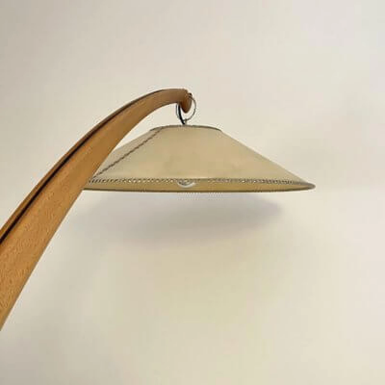 Bent beech and parchment arched floor lamp, 1950s 6