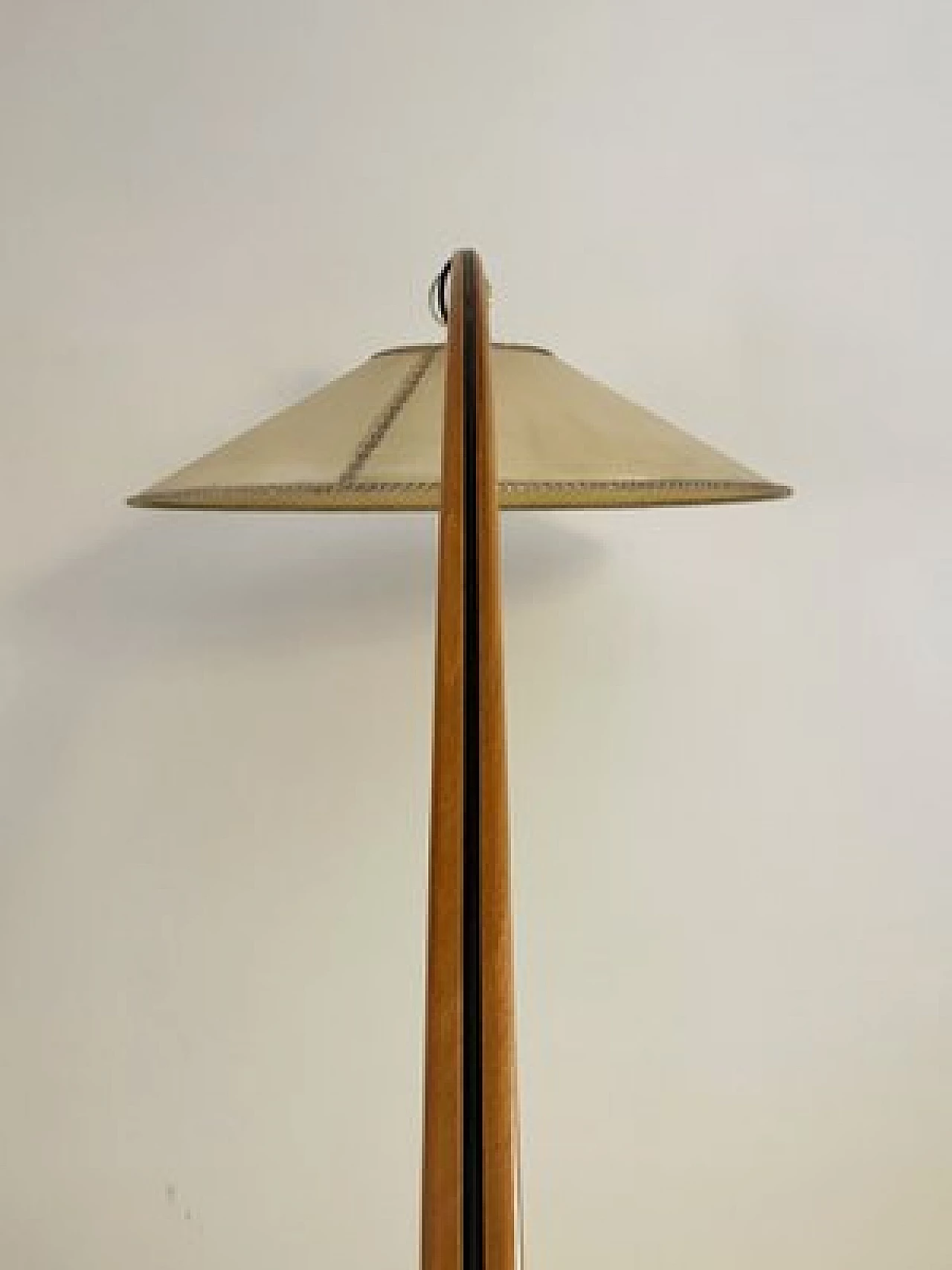 Bent beech and parchment arched floor lamp, 1950s 7