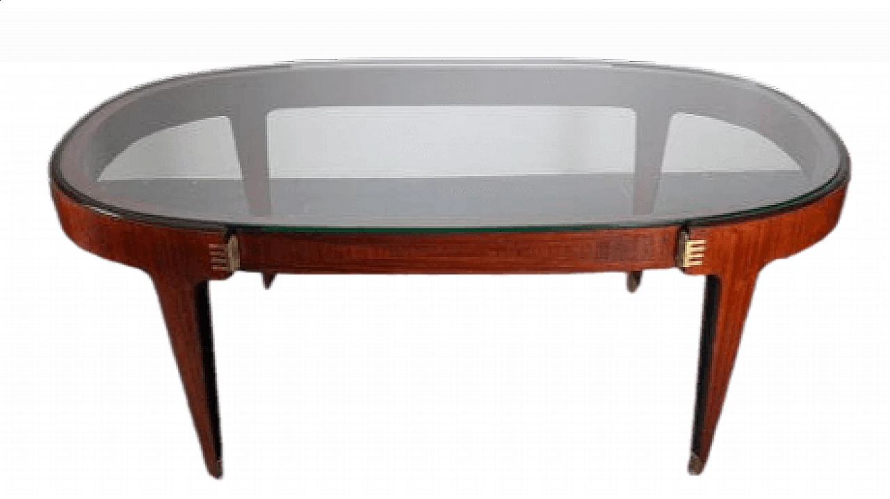 Rosewood dining table with glass top, 1950s 19