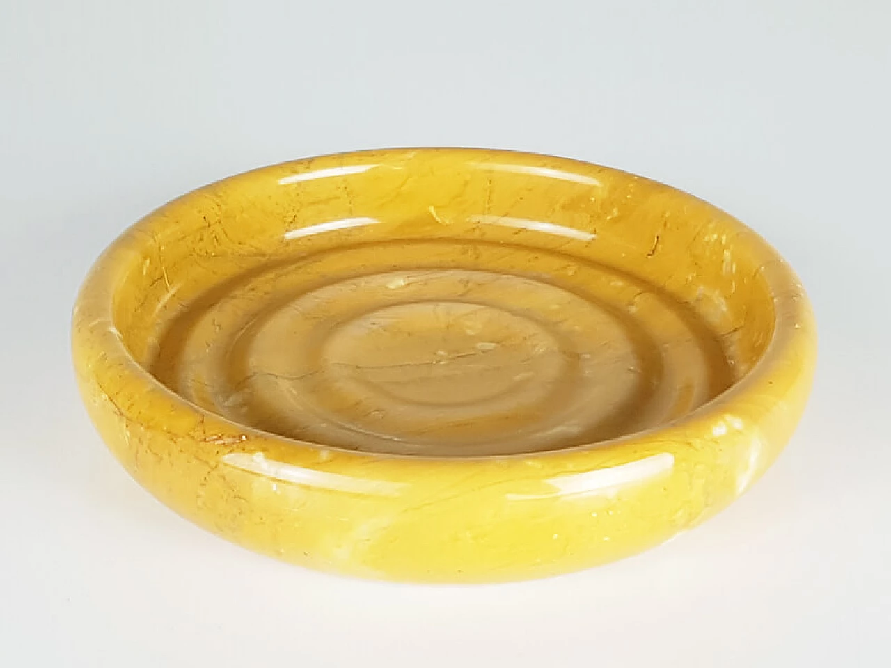 Yellow marble bowl, soap dish and pair of jars, 1970s 1