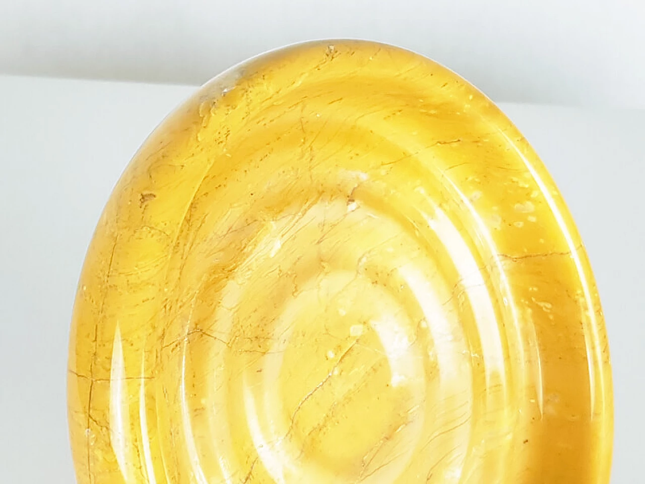 Yellow marble bowl, soap dish and pair of jars, 1970s 3