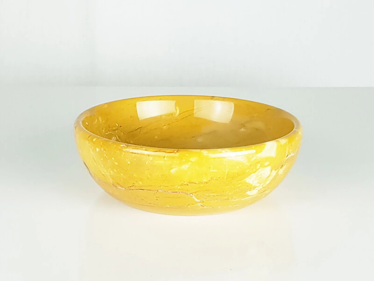 Yellow marble bowl, soap dish and pair of jars, 1970s 5