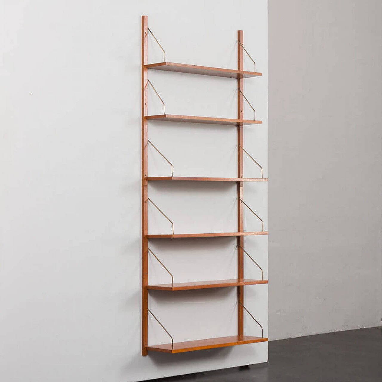 Six-shelf teak bookcase in the style of P. Cadovius and P. Sorensen, 1950s 3