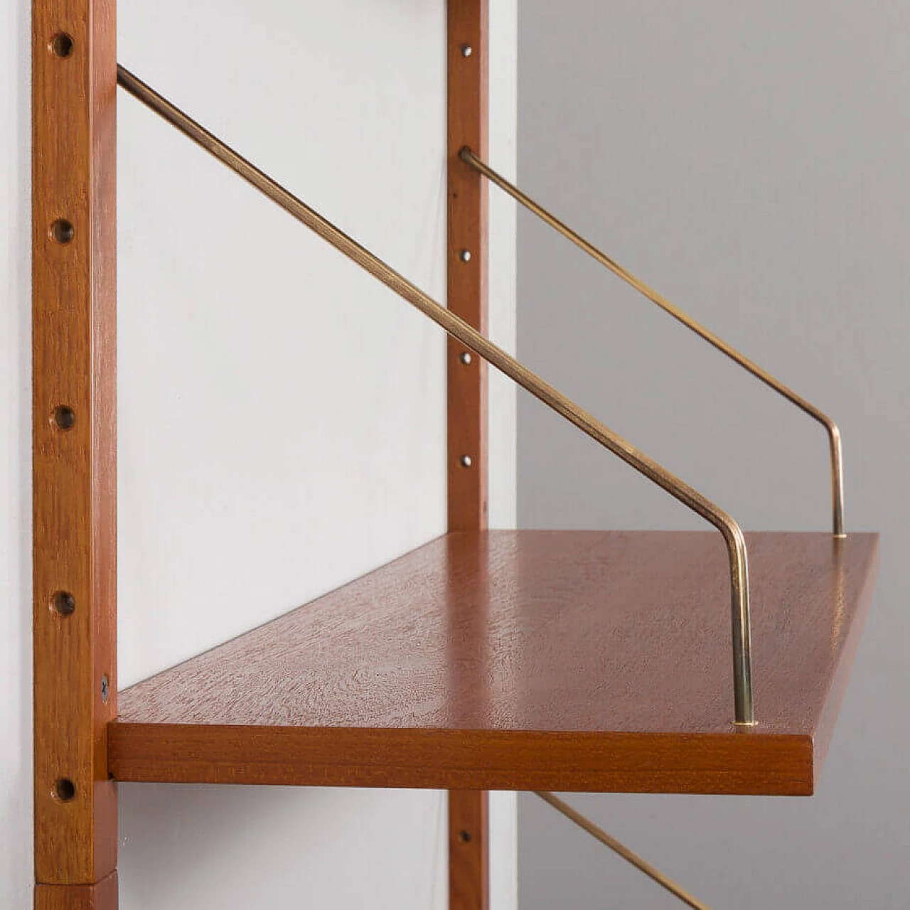 Six-shelf teak bookcase in the style of P. Cadovius and P. Sorensen, 1950s 7