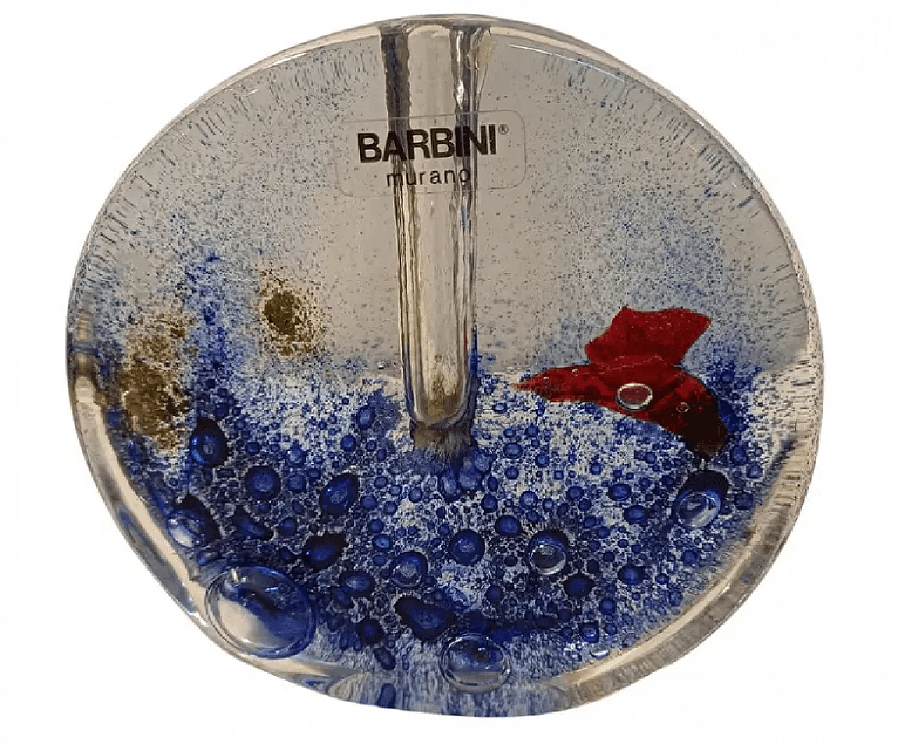 Vaso monofiore in vetro di Murano di Barbini, anni '60 1